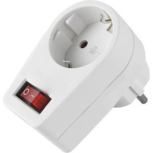 Adapter 1 stopcontact met schakelaar 16 A/25 V. Schuko-stopcontact met kinderbeveiliging.