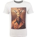 KEY LARGO Klsmart Giraffe Round T-shirt, wit (1000), S heren, Wit (1000), S
