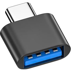 USB naar tpye-c adapter, type C plug charger kabel gegevensoverdracht, converter voor Apple, Samsung Galaxy (zwart)