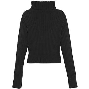 Libbi Blonda dames coltrui in lazy stijl, smalle pullover acryl zwart maat XS/S, zwart, XS