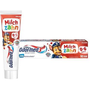 Odol-med3 tandpasta melktand, voor gezonde melktanden tot 6 jaar, 50 ml, Odol-med3 tandpasta voor kinderen bestaat voor 95% uit ingrediënten van natuurlijke oorsprong.