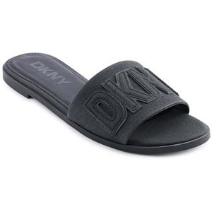 DKNY Willow-Flat Slide Sandalen voor dames, zwart, 35 EU