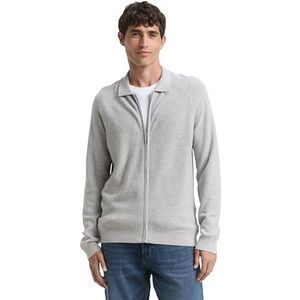 TOM TAILOR Gebreide herenjas, 14427 - Light Soft Grey Melange, XL
