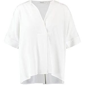 Gerry Weber Damesblouse met fijne glans, halve mouwen, blouse, korte mouwen, effen, off-white, 40