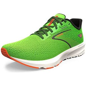 Brooks Heren Launch 10 Sneaker, groene gekko/rood oranje/wit, 9.5 UK, Groene Gecko Rood Oranje Wit, 44.5 EU