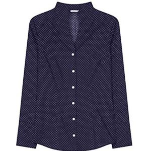 Seidensticker Damesblouse - modieuze blouse - regular fit - getailleerd - stretch - hemd blouses kraag - gemakkelijk te strijken - lange mouwen, donkerblauw, 34