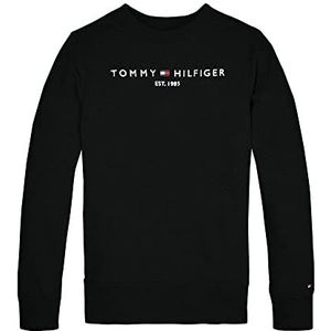 Tommy Hilfiger Uniseks kindersweatshirt Essential, zonder capuchon, Zwart, 4 jaar