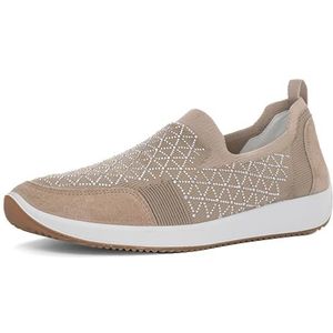 Instapper - Zand - Vrijetijdsschoen - G-Breedte - Sleehak - Rond