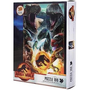 SD TOYS 3D Effect Poster Compo Carnivoros Jurassic World-Puzzle 100 Stuk-SDTUNI25576-Veelkleurig One Size, Multicolor (8435450255762)