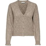 Jdy letty L/S V-hals Struc Cardi KNT Noos, grijsbeige, M