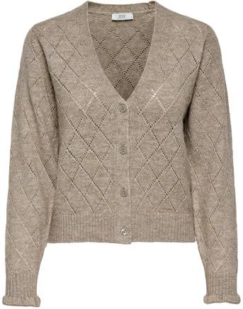 Jdy letty L/S V-hals Struc Cardi KNT Noos, grijsbeige, M
