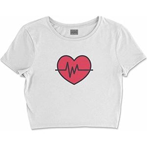 Bona Basics, Digitale print, basic T-shirt voor dames, 100% katoen, wit, casual, bovenstuk voor dames, maat: L, Wit