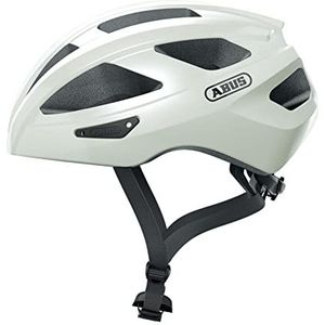 ABUS Macator Racefiets Helm - Sportieve Fietshelm voor Beginners - Voor Dames en Heren - Wit, Maat S