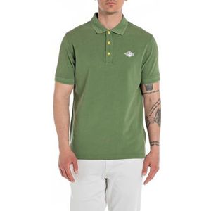 Replay Poloshirt voor heren, korte mouwen, regular fit, 830 Combat Green, 3XL