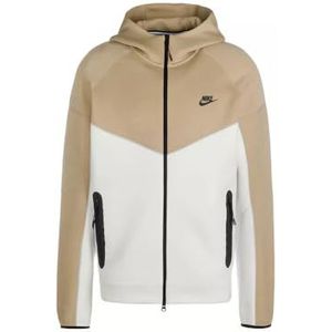 Nike FB7921-121 M NK TCH FLC FZ WR Hoodie met lange mouwen heren Summit wit/kaki/zwart, maat 2XL