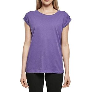Build Your Brand Extended Shoulder Tee T-shirt voor dames, ultraviolet, M
