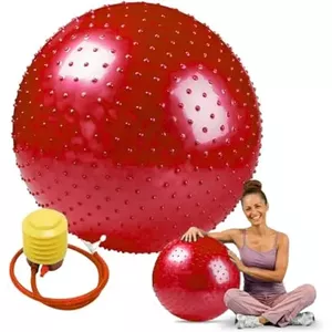 Roze Oefenbal – 55 Cm Stabiliteitsbal Voor Yoga, Zwangerschap & Rugtraining – Incl. Handpomp – Antislip Mat Oppervlak