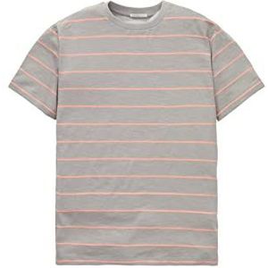 TOM TAILOR Jongens 1036015 kinder-T-shirt, 31742-grijs zacht neon roze strepen, 128, 31742 - grijs zacht neon roze streep, 128 cm