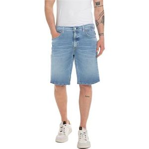 Replay Grover Jeans Shorts voor heren, rechte pasvorm, 010, lichtblauw, 38W
