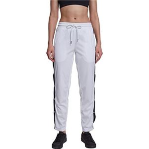 Urban Classics Dames Button Up Track Sportbroek, wit/zwart/wit., S