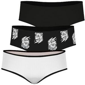 ATHENA Nauwsluitende boxershorts voor meisjes, wit/tijger/zwart, 6 Jaren