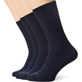 Compressiekousen - Navy - 4 Paar - Geribd - Versterkte Hiel