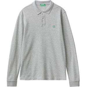 Katoen T-shirt - Mélange - Lange Mouw - Polokraag - Normale Pasvorm