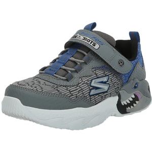 Skechers Jongens Trainers, houtskool synthetisch/textiel/blauwe trim, 36 UK, Houtskool Synthetische Textiel Blauwe Trim, 36.5 EU