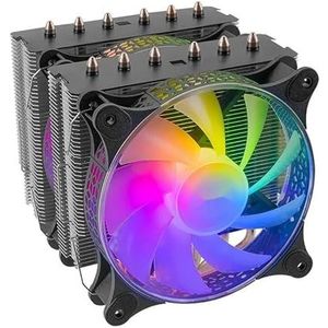 CPU-koeler 300 W, 6 x ventilatoren, zwart, ideaal voor krachtige gaming-pc en efficiënte koeling.
