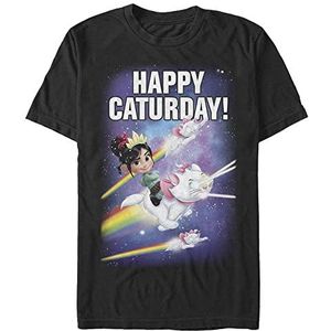 Disney Wreck-It Ralph 2 - Happy Caturday Stars Unisex Crew neck T-Shirt Black L