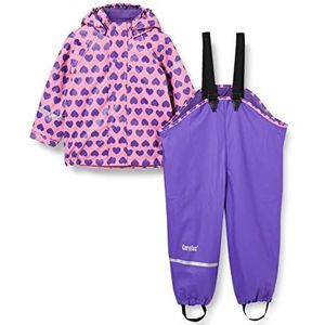 CareTec Baby en kinderen regenjas en regenbroek met fleece voering in set, Chateau Rose (570), 80