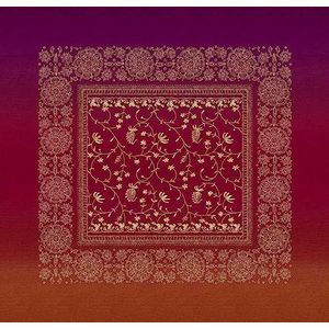 Bassetti Brenta tafelkleed van 100% katoen, Panama-stof in de kleur robijnrood R1, afmetingen: 170x170 cm - 9326082
