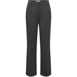 Bestseller A/S ONLBRIE MW Straight PINST Pant TLR NOOS damesbroek, donkergrijs gemêleerd/strepen: wit, 32/32, Dark Grey Melange/Stripes:white, 32W x 32L