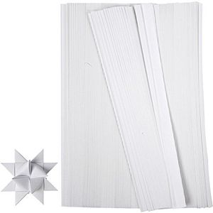 Paper Star Strips, B: 15 mm, wit, 500 stuks, L: 45 cm