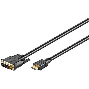 Goobay 51579 DVI-D/HDMI-kabel, verguld, DVI-D-stekker single-link (18+1 pin) > HDMI-stekker (type A)