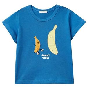 United Colors of Benetton T-shirt voor jongens, Blauw, 56 cm