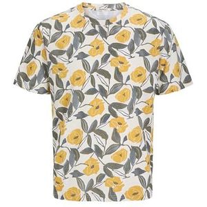 JACK & JONES Joralmeria AOP Tee Ss Crew Neck voor heren, Botercrème., XS