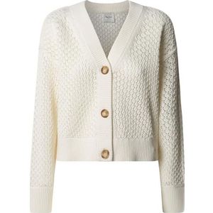 Pepe Jeans Dames OLGA CARDIGAN trui vest, wit (MOUSSE WIT), M, Wit (mousse Wit), M