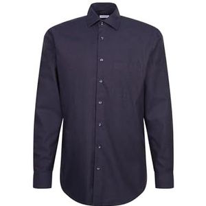 Seidensticker - 845319 - Herenoverhemd - Blauw - Regular Fit - Lange Mouwen