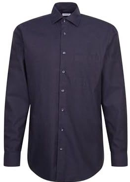 Seidensticker - 845319 - Herenoverhemd - Blauw - Regular Fit - Lange Mouwen