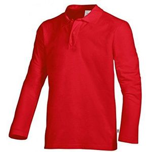 BP 1629-181 unisex shirt met lange mouwen van duurzaam gemengd weefsel rood, maat L
