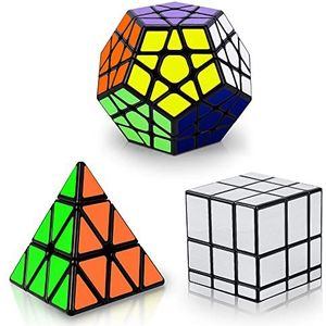 YKL World Speed Magic Cube Set Dodecaëder Megaminx + 3 x 3 x 3 x 3 x 3 x 3 spiegelpuzzel kubus