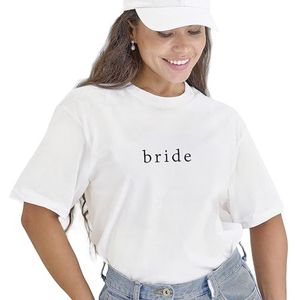 Ginger Ray Dames wit geborduurd 'bruid' T-Shirt Hen Party Top Maat: 8-10