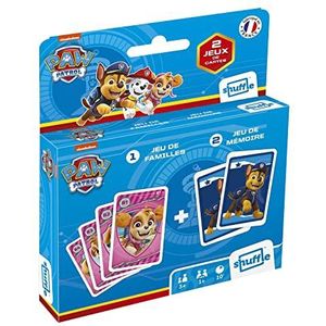 Shuffle - Paw Patrol kaartspellen – 2 kaartspellen – familiespel en geheugenspel – vanaf 3 jaar – gemaakt in Frankrijk