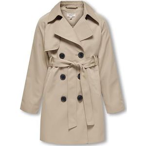 ONLY GIRLS - Trenchcoat - Groen - Katoen-Polyestermix - Omkeerbare Hals
