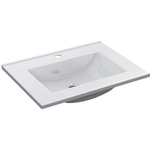 ARKITMOBEL Wastafel PMMA wit, rechthoekige wastafel, badkamer, afmetingen: 61,5 cm (breedte) x 13 cm (hoogte) x 46 cm (diepte)