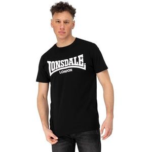 Lonsdale Heren T-shirt normale pasvorm FULWOOD, zwart/wit, XL, zwart/wit, XL