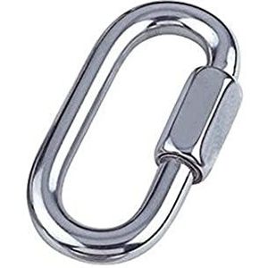 Bulk Hardware bh04986 Quick Link karabijnhaak, 316 marine grade roestvrij staal M5 - zilver, 2 stuks