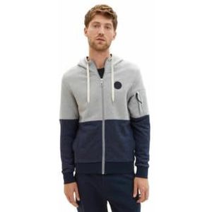 TOM KLEERMAKER herensweatjack met capuchon en kleurvlakken