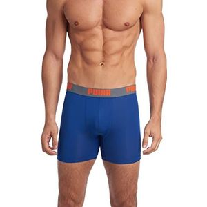 PUMA Boxer Briefs voor heren (Pack van 3), Blauw/Oranje, XL